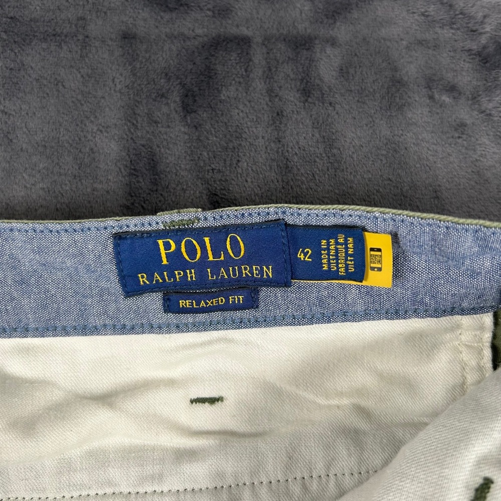 Polo Ralph Lauren Chino Shorts Mens 42 Olive Green Relaxed Fit Cotton 2487 - Picture 6 of 9